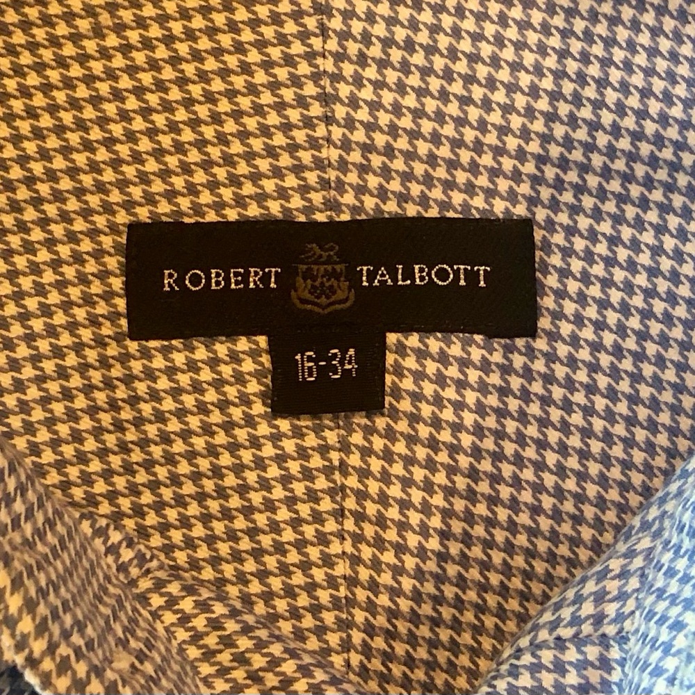 Blue and White Houndstooth Shirt